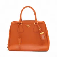 PRADA サフィアーノレザー ハンドバッグ オレンジ プラダ サフィアーノラクス レザー ハンドバッグ オレンジ