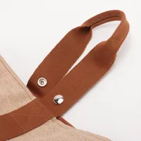 エルメス サクソーMM キャンバス ベージュxブラウン シルバー金具