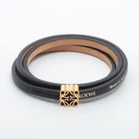 ロエベ レザーブレスレット アナグラム ブラック　黒 LOEWE ロエベ ブレスレット/バングル メンズ レディース