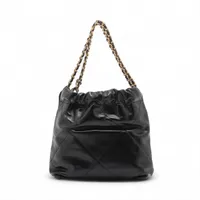 【CHANEL】シャネル22ミニ/ブラック/クランブルカーフスキン Chanel 22 mini handbag, Shiny calfskin & gold-tone metal