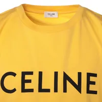 【美品】 CELINE セリーヌ センターロゴ Tシャツ イエロー メンズ L 美品】 CELINE セリーヌ センターロゴ Tシャツ イエロー メンズ L
