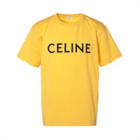 [VINTAGE] CELINE コットンTシャツ S メンズ イエロー★SAランク セリーヌ コットン Tシャツ S メンズ イエロー 2X681671Q ロゴ