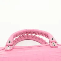 バレンシアガ☆クロコ型押しレザーハンドバッグ PINK バレンシアガ BALENCIAGA クロコ 2way ミニ ショルダーバッグ