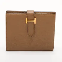 【HERMES】ベアン コンパクトウォレット ブラウン エプソン エルメス HERMES ベアンコンパクト ベアン コンパクト 財布 二