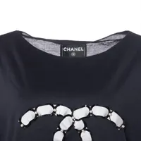 CHANEL シャネル　ユニフォーム　ココマーク刺繍　コットン　L ブラック カ*ン様 CHANEL シャネル ユニフォーム ココマーク刺繍 コットン