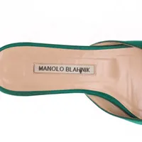 マノロブラニク ミュール 36 美品✨️ マノロ ブラニク サンダル ミュール ゴールド パイソン