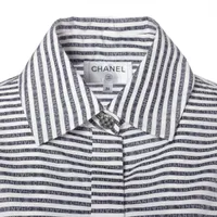 シャネル ココボタン P64 コットン シャツ 36 レディース ホワイト