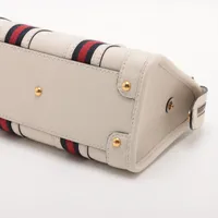 グッチ シェリーライン ダブルG レザー 2WAYハンドバッグ ホワイト