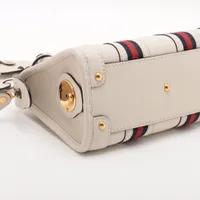 グッチ シェリーライン ダブルG レザー 2WAYハンドバッグ ホワイト