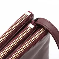 CELINE トリオ バッグ ボルドー セリーヌ トリオ スモール レザー ショルダーバッグ ボルドー