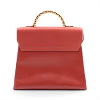 【LOEWE】2wayバッグ　アナグラム　ゴールド金具　レザー　レッド系　A4 2wayバッグ アナグラム ゴールド金具 レザー レッド系 A4