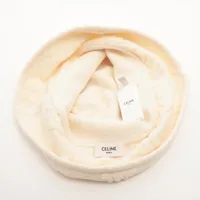CELINE コットン トリオンフ バケットハット ホワイト CELINE トリオンフ バケットハット 白 コーデュロイ TRIOMPHE