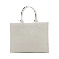 プラダ シンボル トップステッチ レザー トートバッグ ホワイト