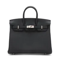 エルメス バーキン25 ルトゥルネ トゴ ブラック マットシルバー金具 K