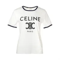 WEB限定お買い得商品の新着アイテム コットン エディ期 トリオンフ セリーヌ Tシャツ レディース XS トップス