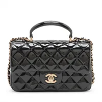 シャネル マトラッセ パテントレザー 2WAYショルダーバッグ ブラック