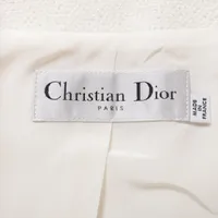 クリスチャンディオール ノーカラージャケット CDロゴ釦 ストライプ S Christian Dior ディオール セットアップ ジャケット スカート