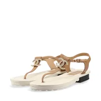 【CHANEL シャネル】サンダル　ココマーク ベージュ　38 CHANEL - シャネル CHANEL サンダル ココマーク メッシュ レザー