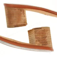 エルメス オアジス レザー サンダル 37 1/2 レディース ブラウン