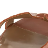 エルメス オアジス レザー サンダル 37 1/2 レディース ブラウン