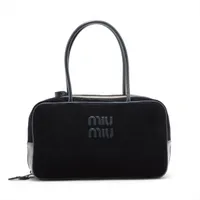 【希少カラー❗️】miumiu ハンドバッグ ブラックレザーハンドバッグ　ネイビー 超希少❗️】miu miu レザーハンドバッグ ショルダーバッグ