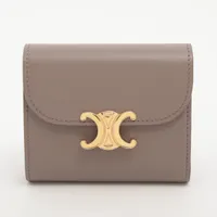 鑑定済み セリーヌ コンパクトウォレット 財布 トリオンフ フラップ 総柄 金具 CELINE - 鑑定済み セリーヌ コンパクトウォレット 財布 トリオンフ