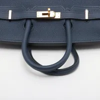 エルメス バーキン25 ルトゥルネ トゴ ブルーネイビー ゴールド金具 W