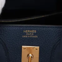 エルメス バーキン25 ルトゥルネ トゴ ブルーネイビー ゴールド金具 W