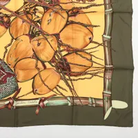 エルメス　Jardin Créole シルクスカーフ エルメス カレ90 Jardin Creole クレオルの楽園 スカーフ シルク