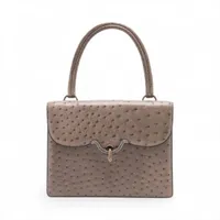 T*e様 HERMES オーストリッチ1980年代 ビンテージ エルメス ヴィンテージ オーストリッチ ハンドバッグ グレー