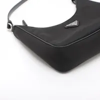 プラダ テスート ナイロンxレザー ハンドバッグ ブラック