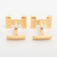 HERMES H・オ・カレ カフス Hロゴ ゴールド エルメス H オ カレ カフス GP ゴールド A3728857｜中古ブランド