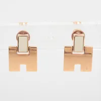 HERMES アイリーン ピアス HERMES エルメス ピアス アイリーン メタル ラッカー ピンク