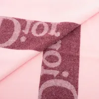ディオール Diorロゴ マフラー ウール ピンク A3729190｜中古