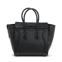 CELINE ラゲージ ブラックレザーハンドバッグ セリーヌ ラゲージ マイクロショッパー レザー ハンドバッグ
