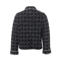 クリスチャンディオール オーバル金ボタン クロップドバージャケット M ブラック DIOR | オフィサーカラー クロップド ジャケット テクニカル ニット