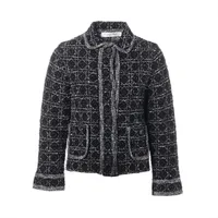クリスチャンディオール　ツィードジャケット　ノーカラー　カシミヤシルク　美品 Christian Dior - 【未使用級】Christian Dior ノーカラー