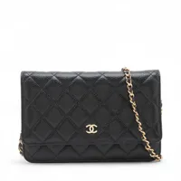 美品☆　シャネル　キャビアスキン　チェーンウォレット　マトラッセ　28番台 CHANEL - 美品☆ シャネル キャビアスキン チェーンウォレット