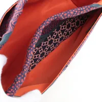 エルメス フールビ20 シルクxナイロン ポーチ オレンジxネイビー