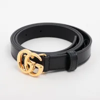 Gucci GGベルト 409417 ブラック レザー 85 グッチ 409417 ベルト 85 GP×革 ブラック AP116071｜中古
