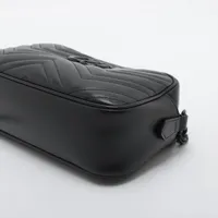 グッチ GGマーモント レザー チェーンショルダーバッグ ブラック