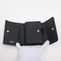 プラダ サフィアーノメタル 1MH025 レザー コンパクトウォレット