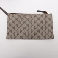 グッチ GGスプリーム レザー トートバッグ　肩掛け　ブラウン　レザー　PVC GUCCI グッチ GGスプリームトートバッグ ベージュ/ダーク