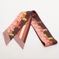 HERMES エルメス ツイリー スカーフ ピンク系 Rocabar ロカバール エルメス ツイリー Rocabar ロカバール スカーフ シルク