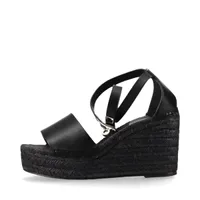 HERMES ティボリ ウェッジソール エスパドリーユ サンダル 35 ブラック