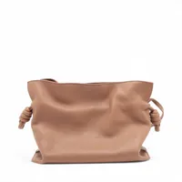 ロエベ フラメンコクラッチ レザー ショルダーバッグ ブラウン