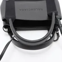 美品✨ バレンシアガ カバスxs ハンドバッグ 2way レザー 黒 バレンシアガ ネイビーカバスXS キャンバス×レザー 2WAYトート