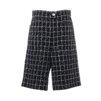 シャネル ウール ショートパンツ 38 レディース ブラック
