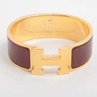 HERMES クリックH バングルGP エナメルゴールド/レッド HERMES クリックH バングルGP エナメルゴールド/レッド