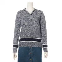 Christian Dior - Christian Dior クリスチャンディオール 21AW Cashmere Wool Knit Sweater カシミア混 ウール ニットセーター レディース ネイビー/グレー 054S01AM303 Christian Dior (クリスチャンディオール) 21AW Cashmere Wool